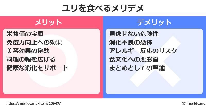 ユリを食べるメリットとデメリットは？ [野菜]  メリデメ