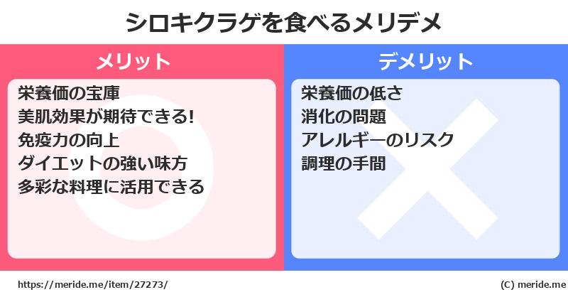 シロキクラゲを食べるメリットとデメリットは？ [野菜]  メリデメ