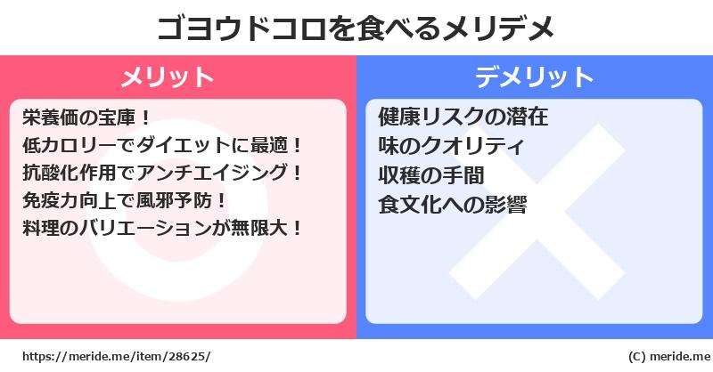 ゴヨウドコロを食べるメリットとデメリットは？ [野菜]  メリデメ
