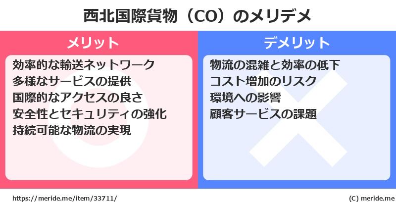 西北国際貨物（CO）のメリットとデメリットは？ [空港]  メリデメ