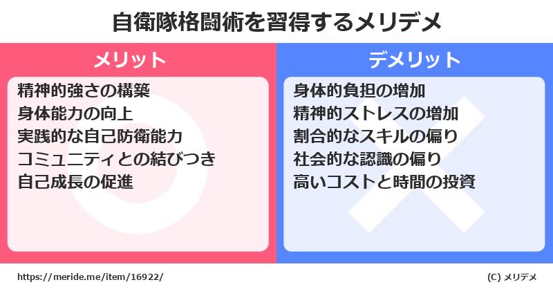 自衛隊格闘術を習得するメリットとデメリットは？ [格闘技]  メリデメ