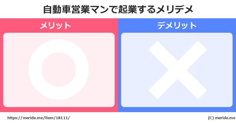 自動車営業マンで起業するメリットとデメリットは？ メリデメ
