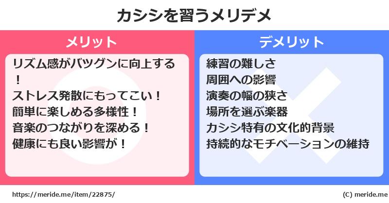 カシシを習うメリットとデメリットは？ [楽器]  メリデメ