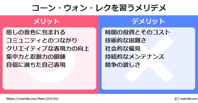 コーン・ウォン・レクを習うメリットとデメリットは？ [楽器]  メリデメ