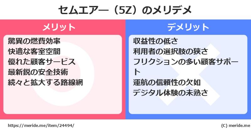 セムエア―（5Z）のメリットとデメリットは？ [空港]  メリデメ