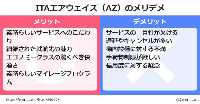ITAエアウェイズ（AZ）のメリットとデメリットは？ [空港]  メリデメ