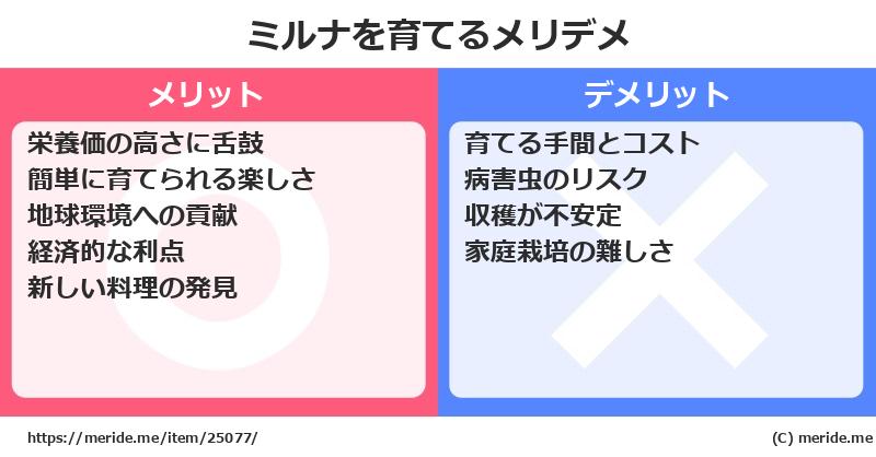 ミルナを育てるメリットとデメリットは？ [栽培]  メリデメ