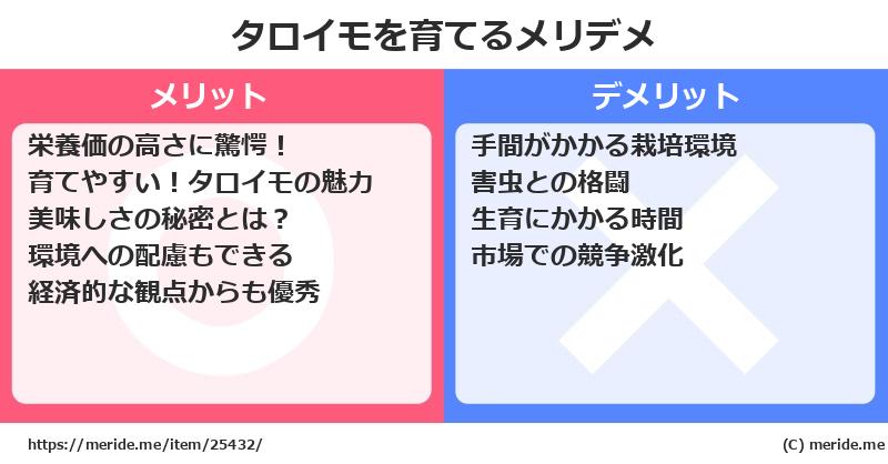タロイモを育てるメリットとデメリットは？ [栽培]  メリデメ
