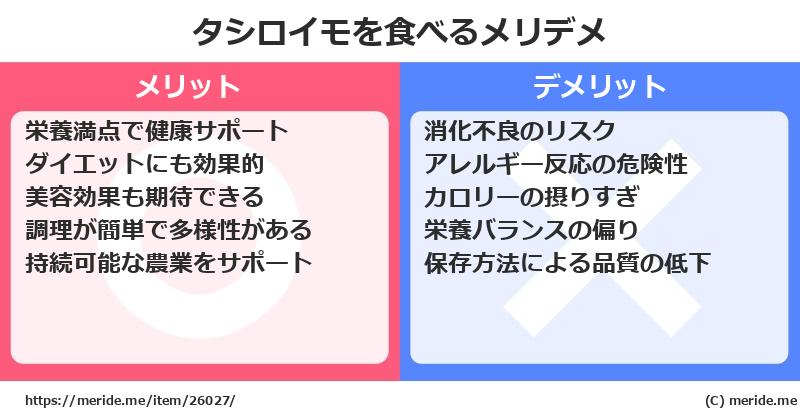 タシロイモを食べるメリットとデメリットは？ [野菜]  メリデメ