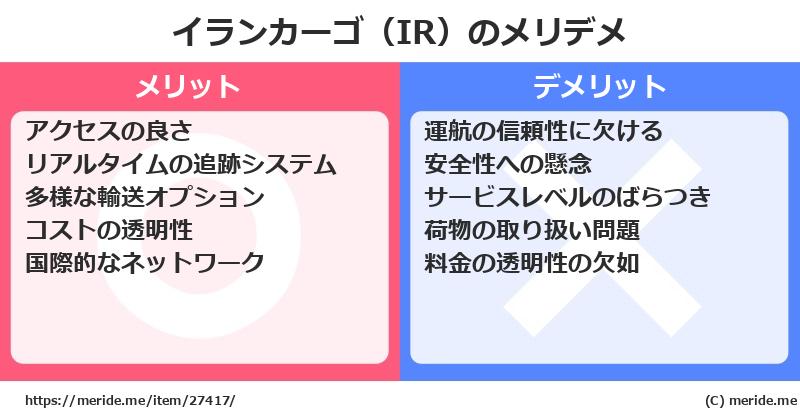 イランカーゴ（IR）のメリットとデメリットは？ [空港]  メリデメ