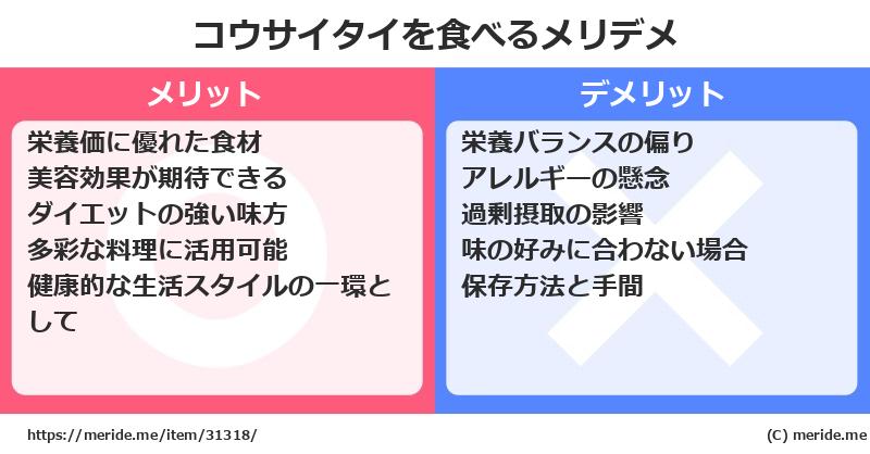 コウサイタイを食べるメリットとデメリットは？ [野菜]  メリデメ