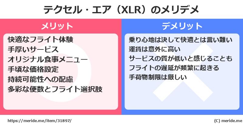 テクセル・エア（XLR）のメリットとデメリットは？ [空港]  メリデメ