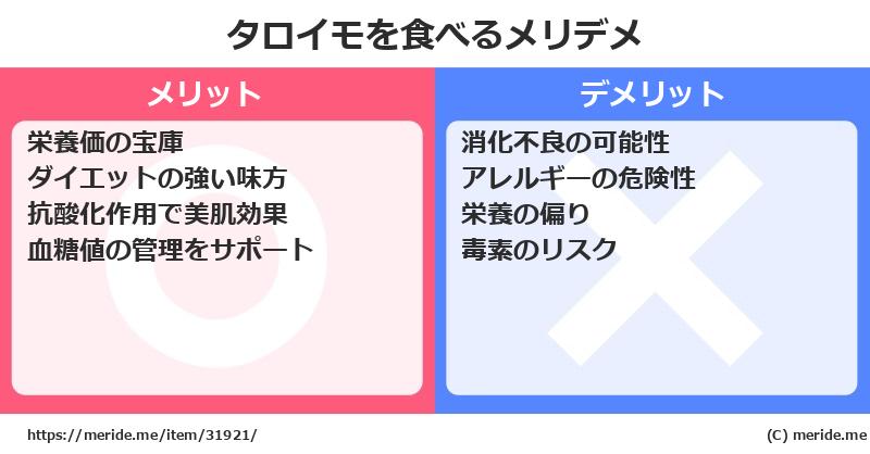 タロイモを食べるメリットとデメリットは？ [野菜]  メリデメ