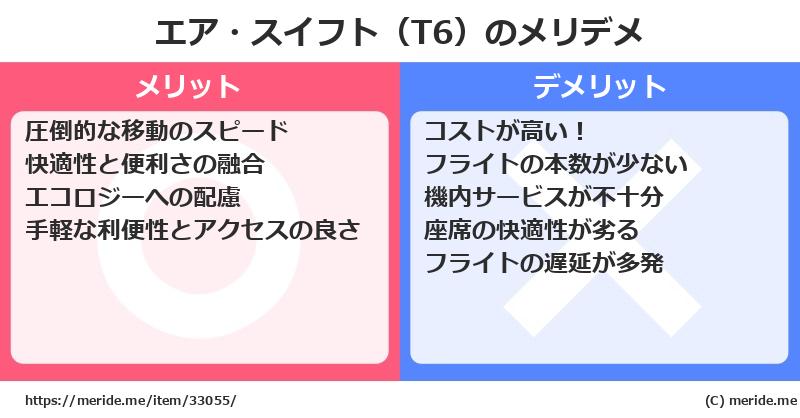 エア・スイフト（T6）のメリットとデメリットは？ [空港]  メリデメ