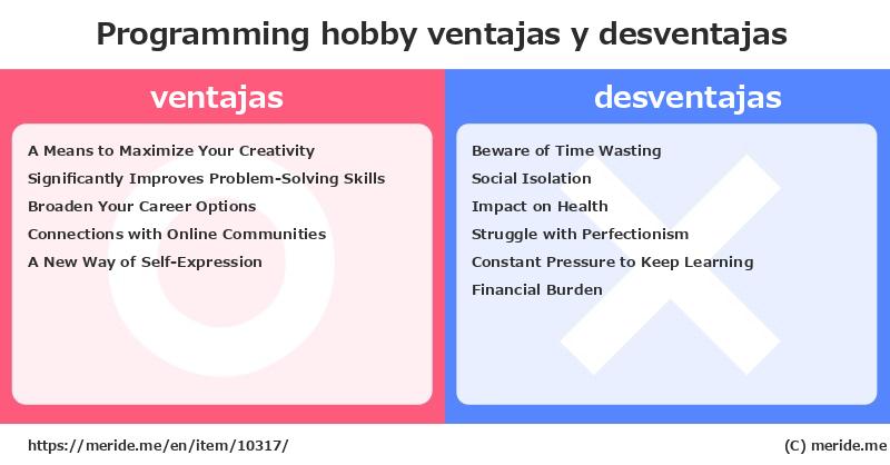 Programming  ¿ventajas y desventajas?  [hobby]  merideme