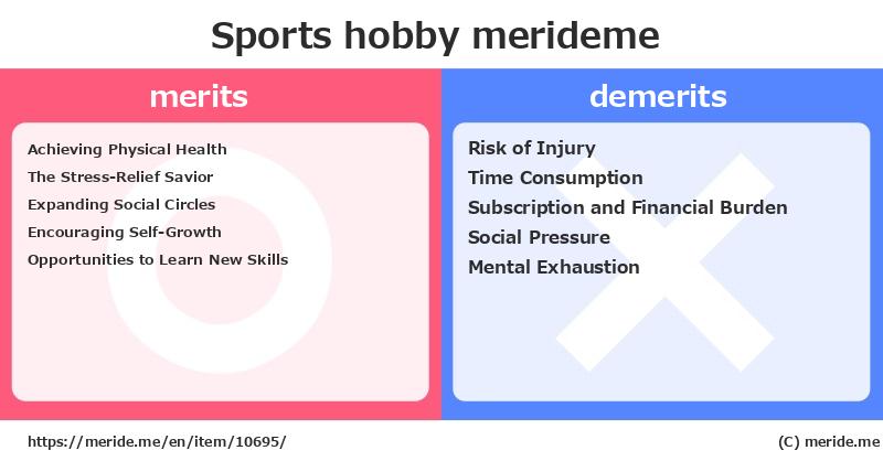 Sports  merits and demerits?  [hobby]  merideme