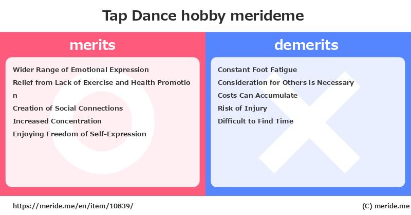 Tap Dance  merits and demerits?  [hobby]  merideme