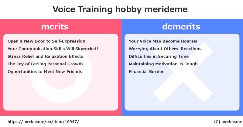 Voice Training  merits and demerits?  [hobby]  merideme