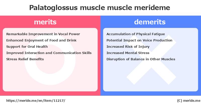 Palatoglossus muscle  merits and demerits?  [muscle]  merideme
