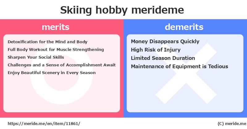Skiing  merits and demerits?  [hobby]  merideme