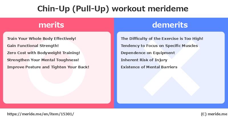 Chin-Up (Pull-Up)  merits and demerits?  [workout]  merideme