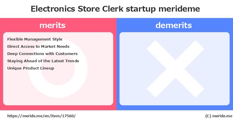Electronics Store Clerk  merits and demerits?  [startup]  merideme