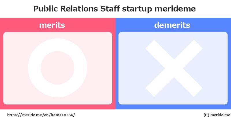 Public Relations Staff  merits and demerits?  [startup]  merideme