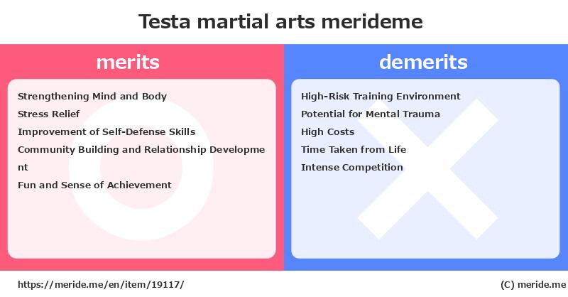 Testa  merits and demerits?  [martial arts]  merideme
