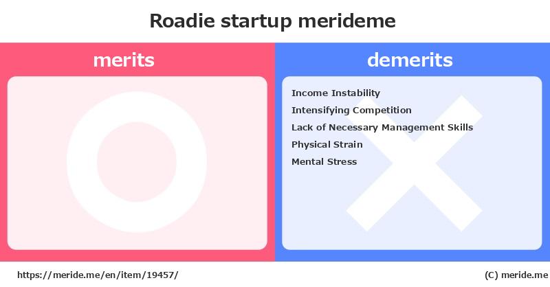 Roadie  merits and demerits?  [startup]  merideme