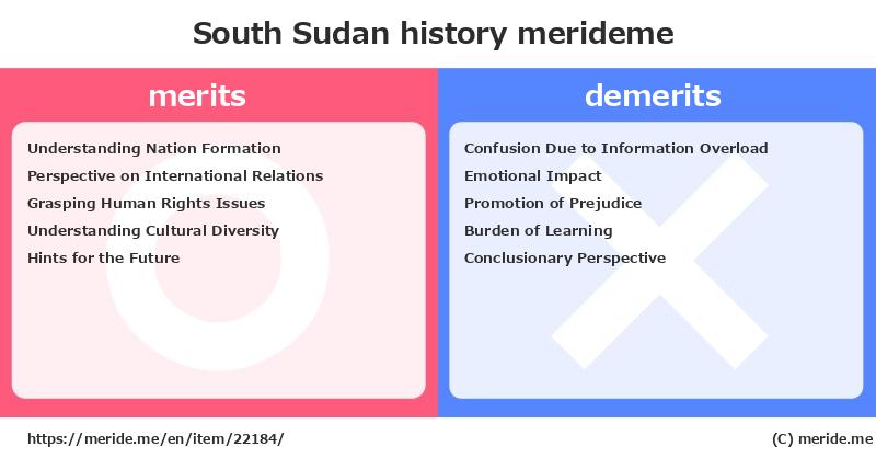South Sudan  merits and demerits?  [history]  merideme