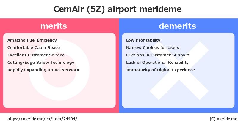 CemAir (5Z)  merits and demerits?  [airport]  merideme