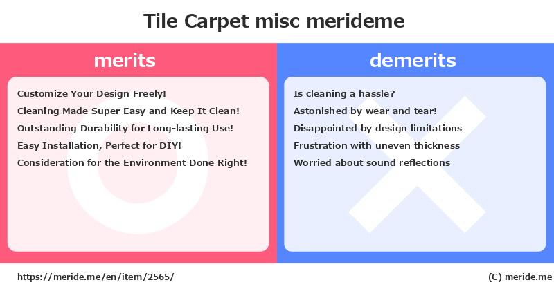 Tile Carpet  merits and demerits?  [misc]  merideme