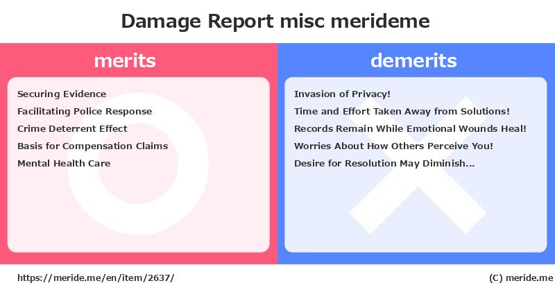 Damage Report  merits and demerits?  [misc]  merideme