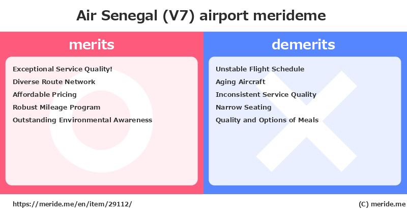 Air Senegal (V7)  merits and demerits?  [airport]  merideme