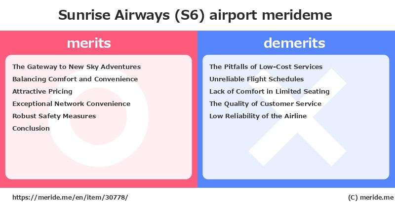 Sunrise Airways (S6)  merits and demerits?  [airport]  merideme