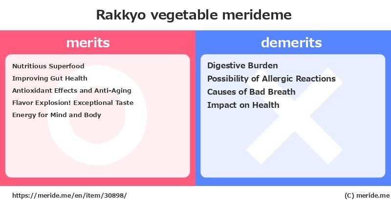 Rakkyo  merits and demerits?  [vegetable]  merideme