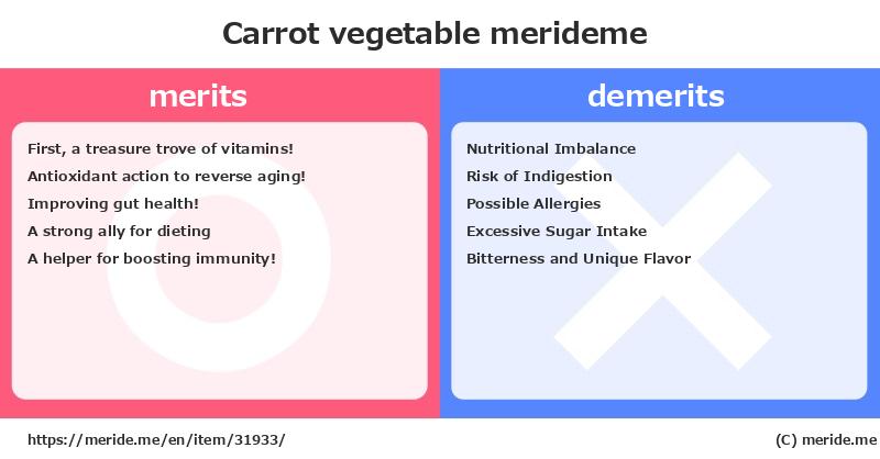 Carrot  merits and demerits?  [vegetable]  merideme