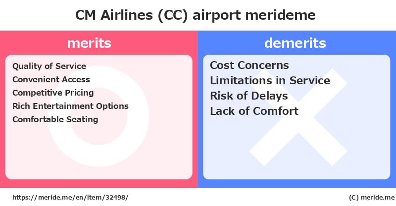CM Airlines (CC)  merits and demerits?  [airport]  merideme