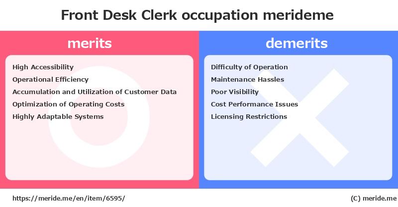 Front Desk Clerk  merits and demerits?  [occupation]  merideme