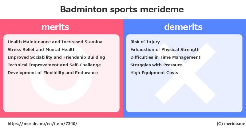 Badminton  merits and demerits?  [sports]  merideme