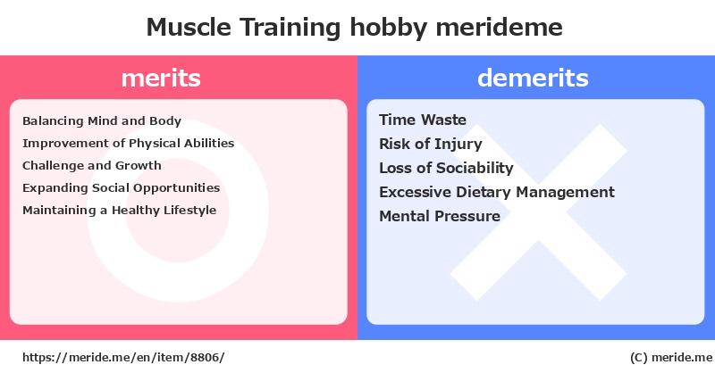 Muscle Training  merits and demerits?  [hobby]  merideme