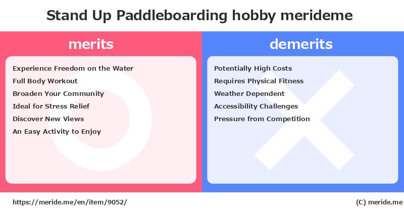 Stand Up Paddleboarding  merits and demerits?  [hobby]  merideme